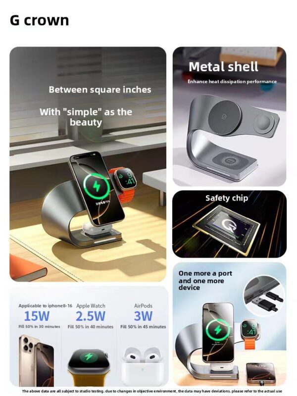 MagSafe four-in-one magnetic wireless charger is suitable for mobile phone headset watch bracket multifunctional universal.