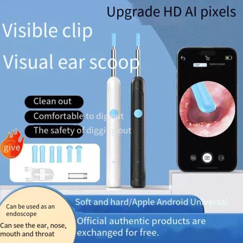 New visual ear gouge universal wireless ultra-clear 2000w intelligent artifact cleaning luminous ear gouge endoscope